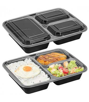 VINSANI 30pk 3 COMPARTMENTS MEAL PREP CONTAINERS 1010478