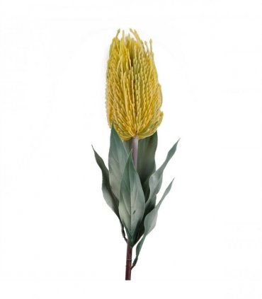 Pack of 6 x 75cm Banksia Menziesii Yellow Flower Stem Artificial