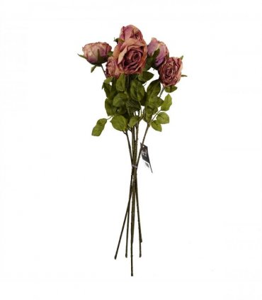 Pack of 6 x 70cm Artificial Dark Pink Rose