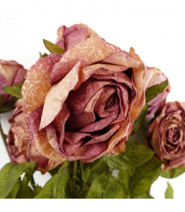 Pack of 6 x 70cm Artificial Dark Pink Rose