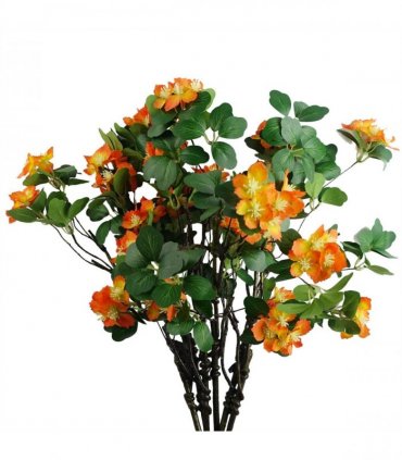 Pack of 6 x 60cm Flower Foliage Spray - Orange