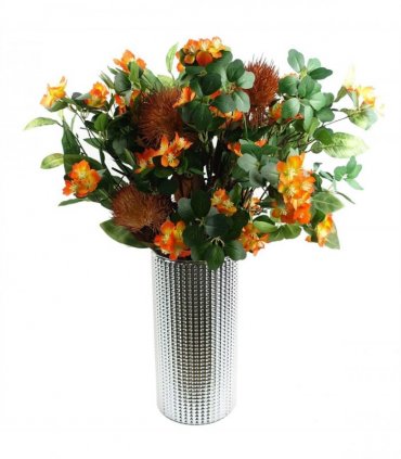 Pack of 6 x 60cm Flower Foliage Spray - Orange