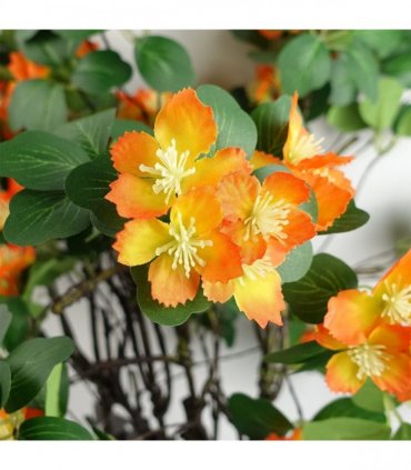 Pack of 6 x 60cm Flower Foliage Spray - Orange
