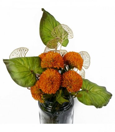 Pack of 6 x 65cm Golden Leaves Flower Arrangement Decoration