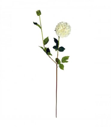Pack of 6 x 75cm Artificial Dahlia PomPom Flower Stem Cream