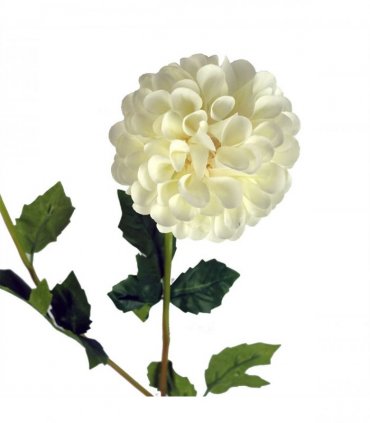 Pack of 6 x 75cm Artificial Dahlia PomPom Flower Stem Cream