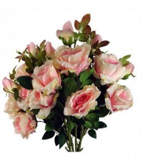 Pack of 6 x 80cm Artificial Pink Rose Stem - 18 flowers