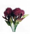 Pack of 6 x 70cm Globe Thistle Purple Ball Artificial Flower Stem
