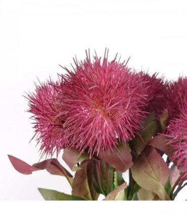 Pack of 6 x 70cm Globe Thistle Purple Ball Artificial Flower Stem