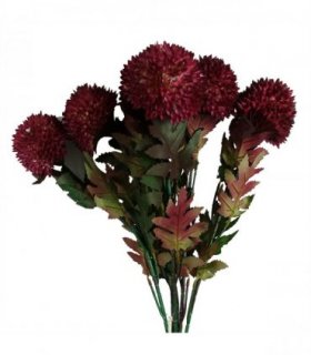 Pack of 6 x 70cm Large Ball Dahlia Artificial Flower Stem Pink