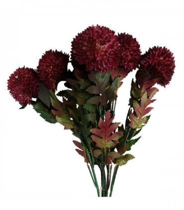 Pack of 6 x 70cm Large Ball Dahlia Artificial Flower Stem Pink