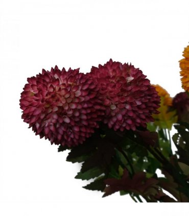 Pack of 6 x 70cm Large Ball Dahlia Artificial Flower Stem Pink