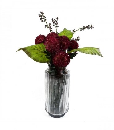 Pack of 6 x 70cm Large Ball Dahlia Artificial Flower Stem Pink