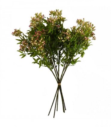 Pack of 6 x 55cm Artificial Foliage Stem with Pink Berries
