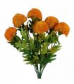 Pack of 6 x 70cm Large Ball Dahlia Artificial Flower Stem Yellow