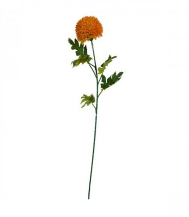 Pack of 6 x 70cm Large Ball Dahlia Artificial Flower Stem Yellow