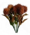 Pack of 6 x 70cm Globe Thistle Yellow Ball Artificial Flower Stem