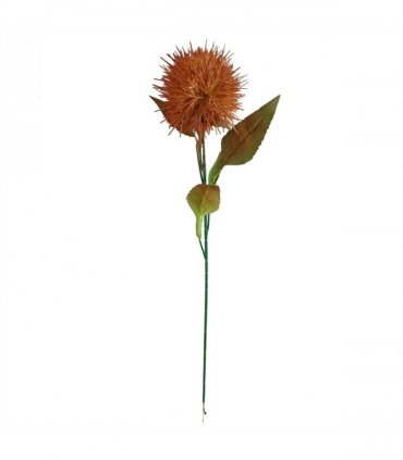 Pack of 6 x 70cm Globe Thistle Yellow Ball Artificial Flower Stem