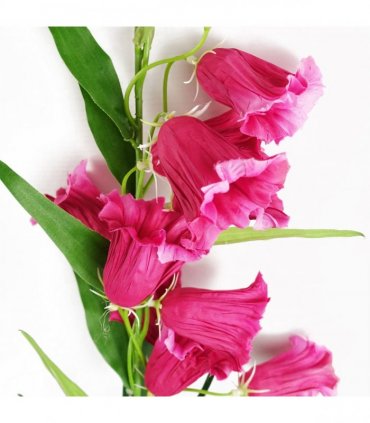 Pack of 6 x 100cm Trumpet Artificial Flower Stem Fuchsia Pink