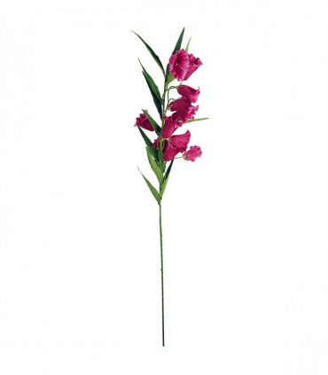 Pack of 6 x 100cm Trumpet Artificial Flower Stem Fuchsia Pink