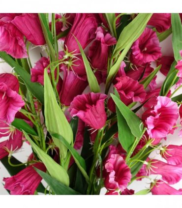 Pack of 6 x 100cm Trumpet Artificial Flower Stem Fuchsia Pink