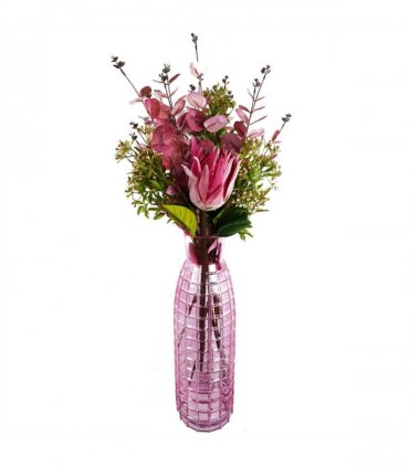 Pack of 6 x 65cm Protea Sugarbush Flower Stem - Pink