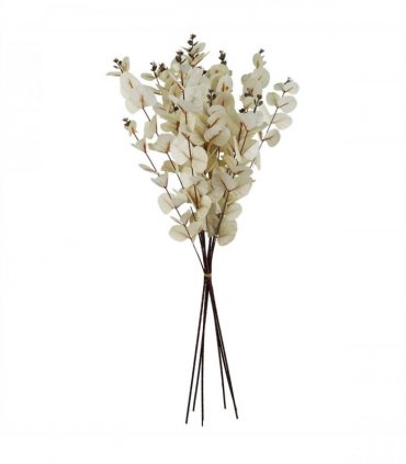 Pack of 6 x 80cm White Eucalyptus Foliage Stem