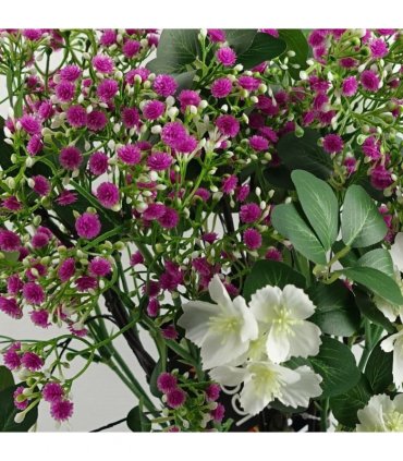 Pack of 6 x 60cm Flower Foliage Spray - White