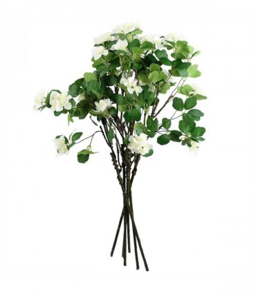 Pack of 6 x 60cm Flower Foliage Spray - White