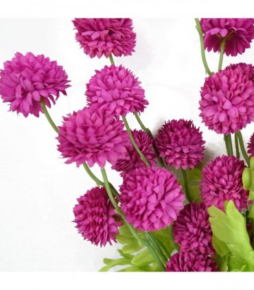 Pack of 6 x 50cm Dahlia Pompom Pink Artificial Stem