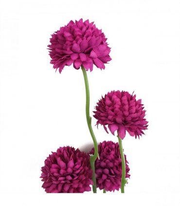 Pack of 6 x 50cm Dahlia Pompom Pink Artificial Stem