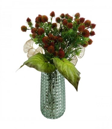 Pack of 6 x 55cm Craspedia Stem Red Artificial