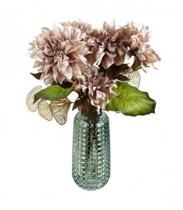 Pack of 6 x 55cm Dahlia Flower Stem - Dusty Pink