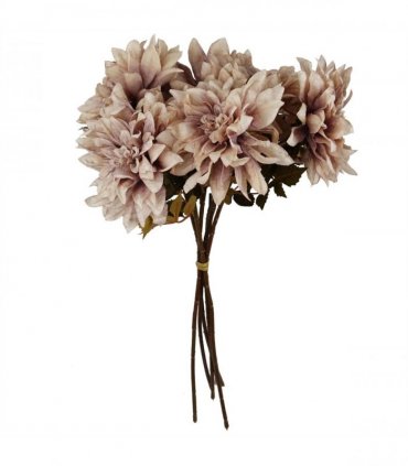 Pack of 6 x 55cm Dahlia Flower Stem - Dusty Pink