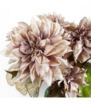 Pack of 6 x 55cm Dahlia Flower Stem - Dusty Pink