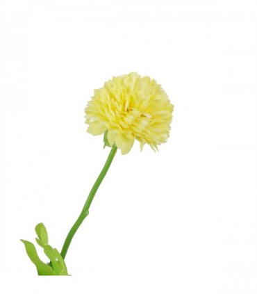 Pack of 6 x 50cm Dahlia Pompom Yellow Artificial Stem