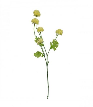 Pack of 6 x 50cm Dahlia Pompom Yellow Artificial Stem