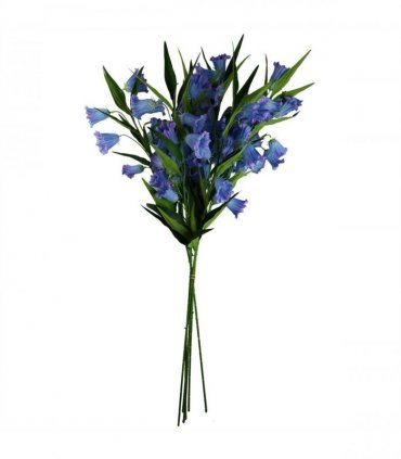 Pack of 6 x 100cm Trumpet Artificial Flower Stem Blue