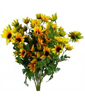 Pack of 6 x 70cm Artificial Yellow Daisy Flower Spray