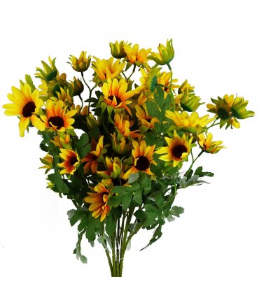 Pack of 6 x 70cm Artificial Yellow Daisy Flower Spray