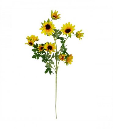 Pack of 6 x 70cm Artificial Yellow Daisy Flower Spray