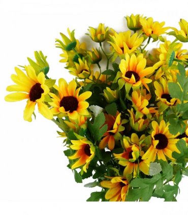 Pack of 6 x 70cm Artificial Yellow Daisy Flower Spray