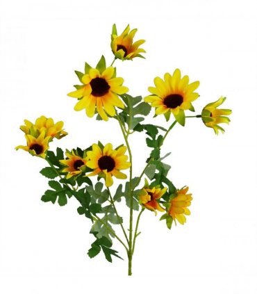 Pack of 6 x 70cm Artificial Yellow Daisy Flower Spray