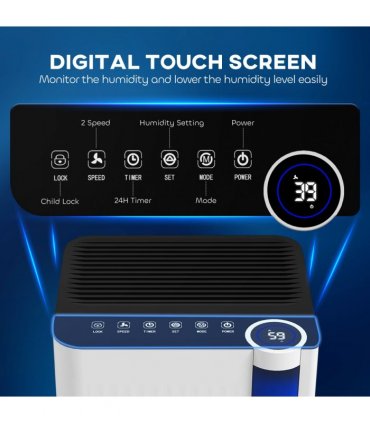 HOMCOM 12L Dehumidifier with Filter, Auto Defrost, Children Lock, for Home