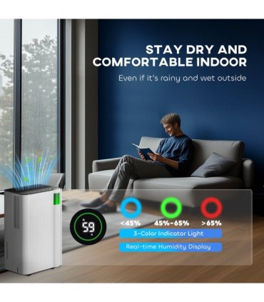 HOMCOM 12L Dehumidifier with Filter, Auto Defrost, Children Lock, for Home