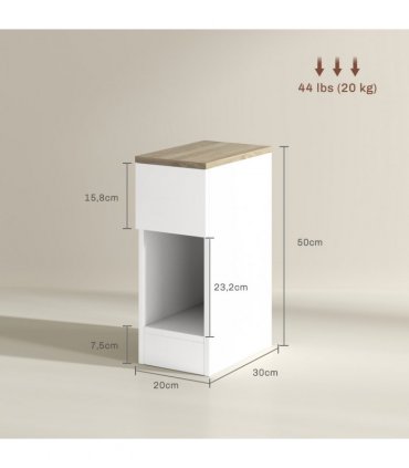 HOMCOM Bedside Tables Set of 2, Nightstands for Bedroom, Living Room, White