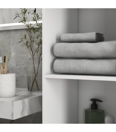 kleankin High Gloss Bathroom Storage Cabinet with Adjustable Shelves White
