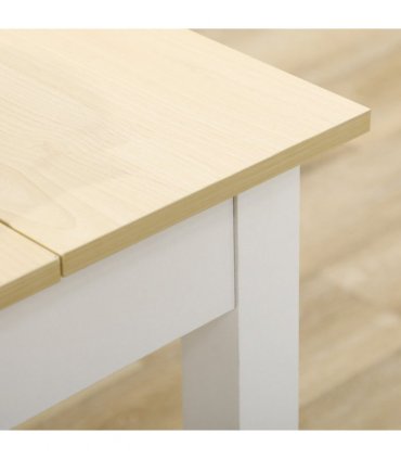 HOMCOM Dining Table for 4 to 6 Kitchen Table with Thick Legs Oak Wood Grain