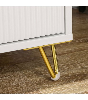 HOMCOM 3 Drawer Dresser, Chest of Drawers Storage Cabinet, White