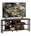 HOMCOM 50" TV Stand Cabinet, TV Unit with Storage Shelves, Rustic Brown